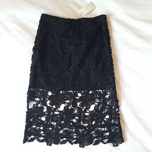 Black Lace Embroidery Style Skirt